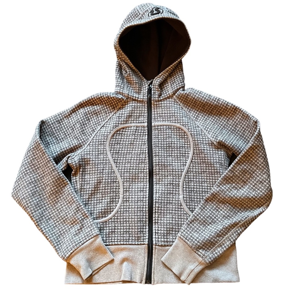 Lululemon Houndstooth Brown Scuba Hoodie